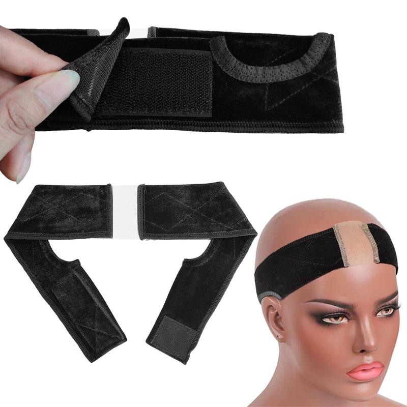 Lace Grip Wig Cap for Women, Transparent Non-Slip Wig Gripper Cap with Adjustable Grip Headband for Keeping Wigs in Place