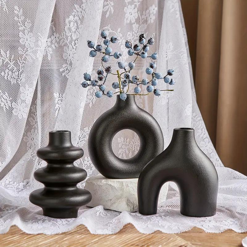 Ceramic Vase, 3 Counts/set Boho Style Irregular Shaped Vase, Modern Flower Arrangement Vase, Decorative Flower Vase, Home Decor Supplies for Living Room Bedroom Dining Room