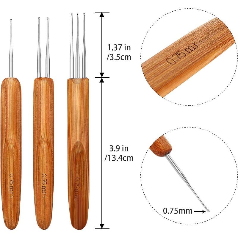 13 Pieces Tool Set, Includes 5 Pieces Latch Hook Crochet Needles, 3 Pieces Dreadlocks Crochet Hook and 5 Pieces Locking Hair Extensions Tool for Locs, Sisterlocks, Easyloc Hair Haircare Heatless