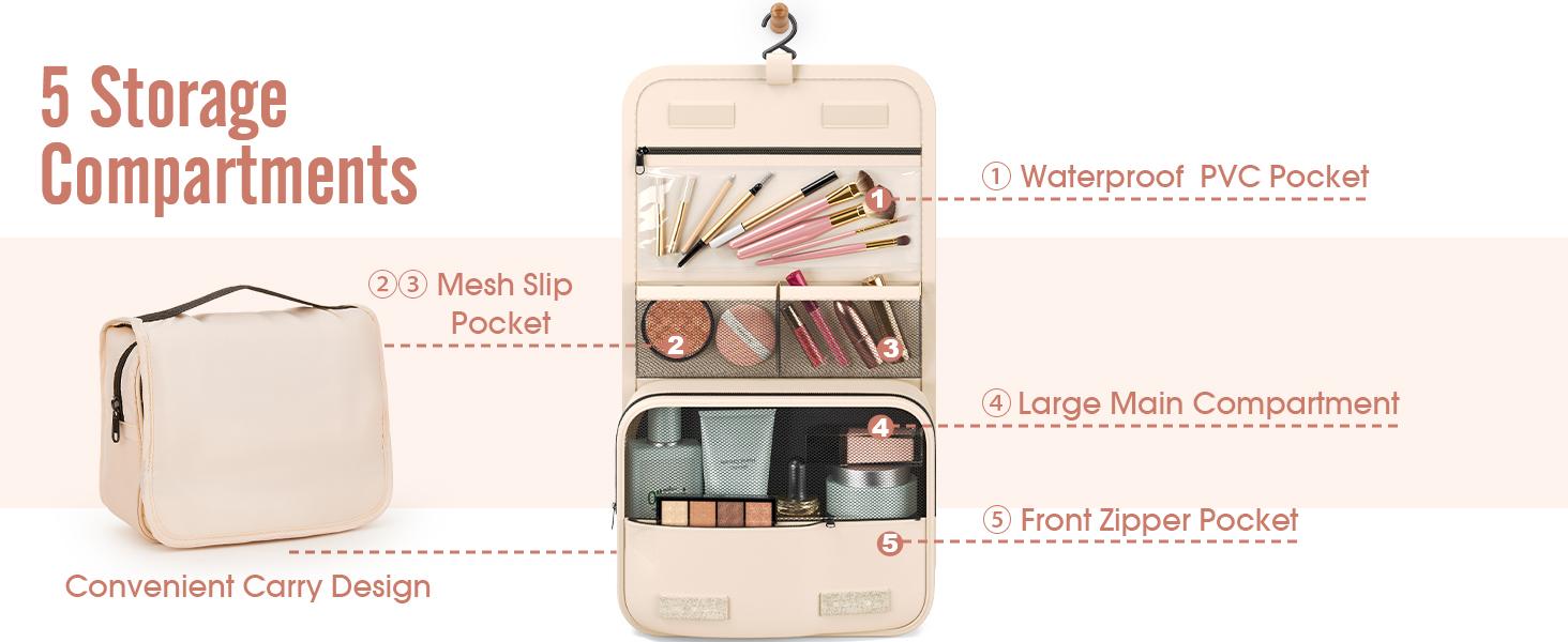 8 Set Packing Cubes for Luggage,Suitcase Organizer in 4 Sizes with Hanging Toiletry Bag and Large Laundry Bag, Carry-On Luggage with Accessories Bag, Cream