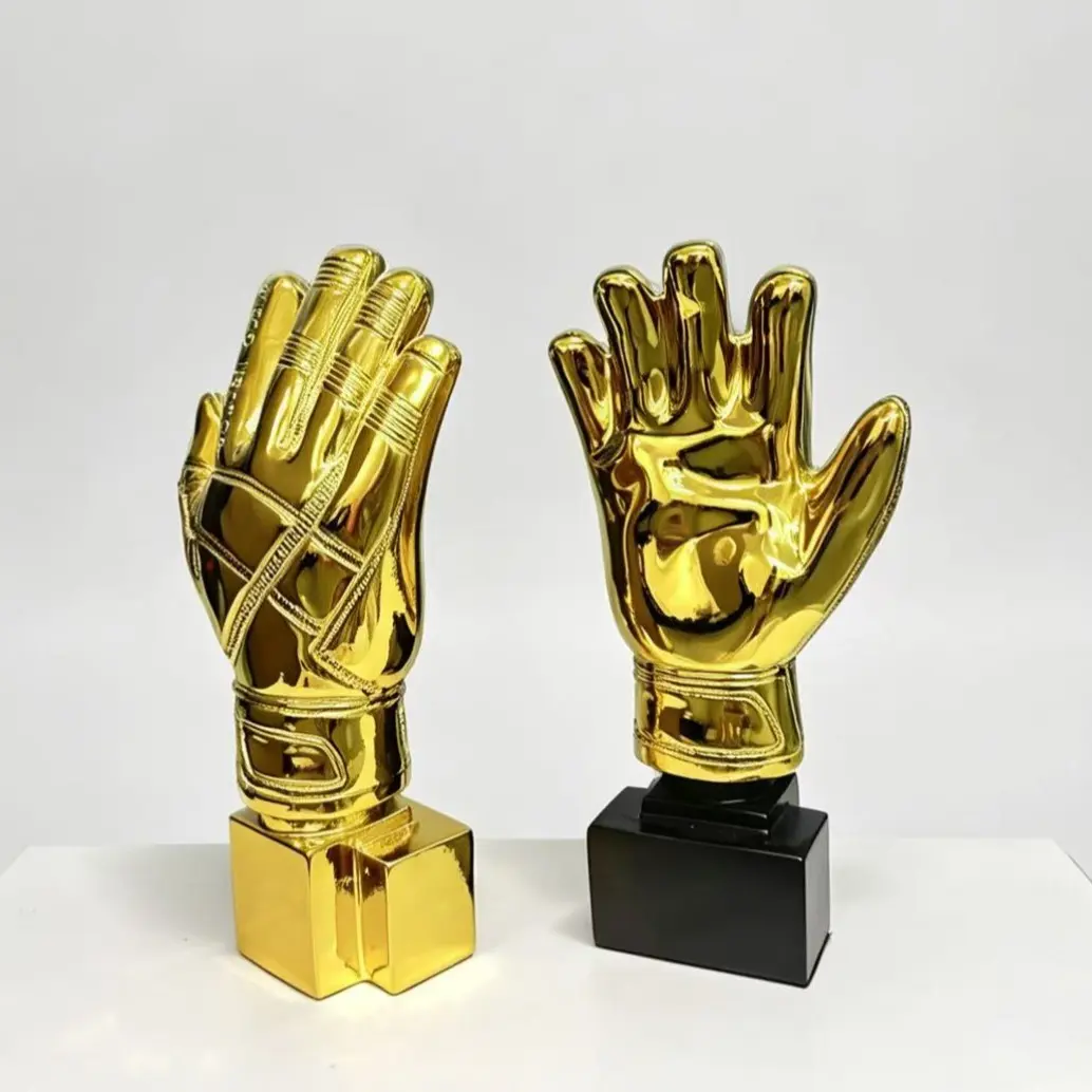 1Best Goalkeeper Golden Glove Trophy Statue, Sports Trophy Statue, Yashin Award Football Match Trophy Model, Soccer Trophies, Fan Collection Souvenir, Desk Placement