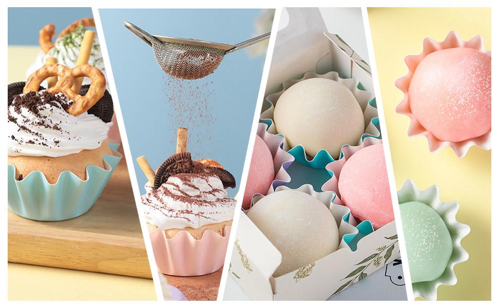Love homemade cute desserts?Grab these 100 Pcs flared brown baking cups now!Reliable oil-proof coated paper muffin liners fit standard molds perfectly, easy to use, non-stick and durable for cream rolls, cupcakes and daily baking