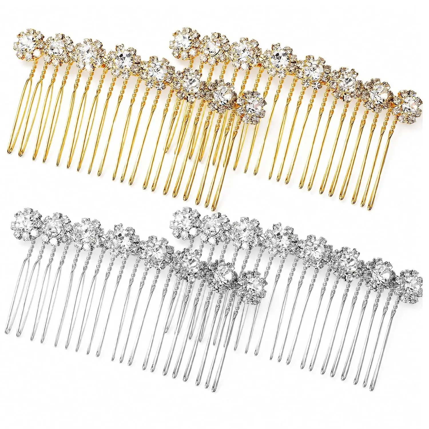 Rhinestone Comb Rhinestone Side Hair Combs Decorative Hair Combs | Alloy Rhinestone Side Hair Combs, Bride Bridesmaid Side French Accessories for Women Bridal Wedding Hairs Accessories