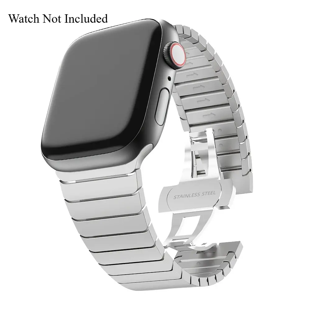 Men's Premium Metal Watch Band Compatible for iWatch Series 1‑11/SE/SE2/Ultra/Ultra2, Fits 38‑49mm, Fashion Replacement Strap (Watch Not Included)