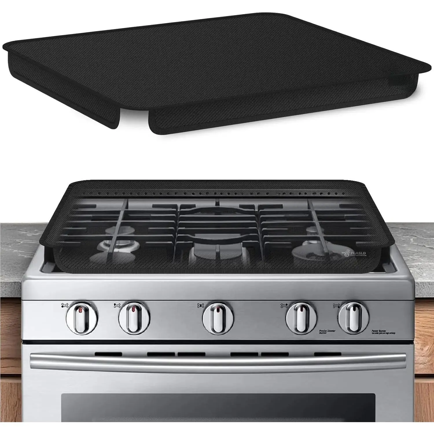 Fireproof Gas Stove Burner Cover Soft Fabric Mat - Foldable Easy Clean Gas Stove Protector - Anti Dust Stove Covers - Washable Stove Guard Top Protector - 29.5" x 21"