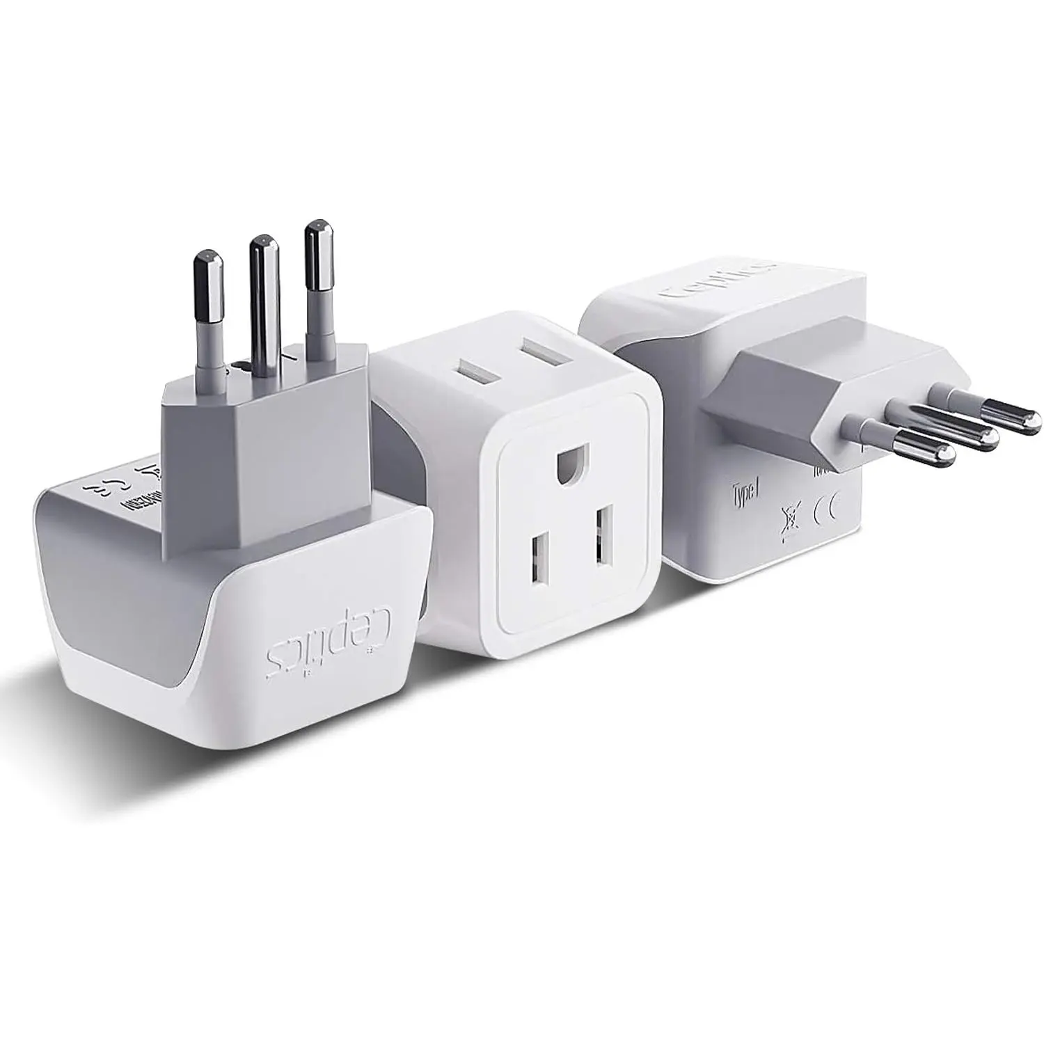Travel Plug Adapter, Chile Plug Adapter with   Input, Compact Type L Plug Adapter, Safe Grounded Plug,  for Cell Phones, Laptops, Chargers, 3 Pack - CT-12A