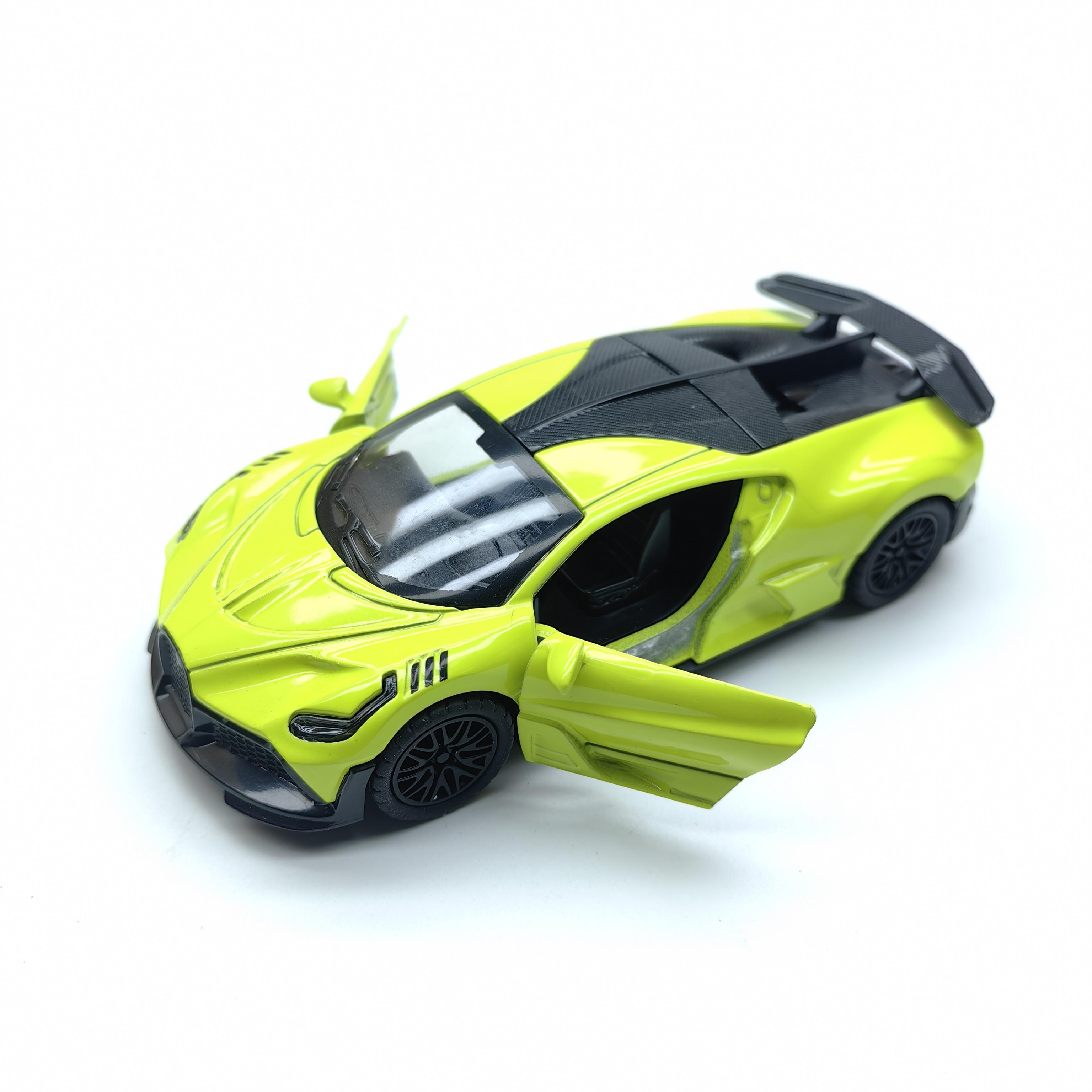Realistic alloy sports car model, a children's toy car with pull-back function and openable doors, suitable for boys
