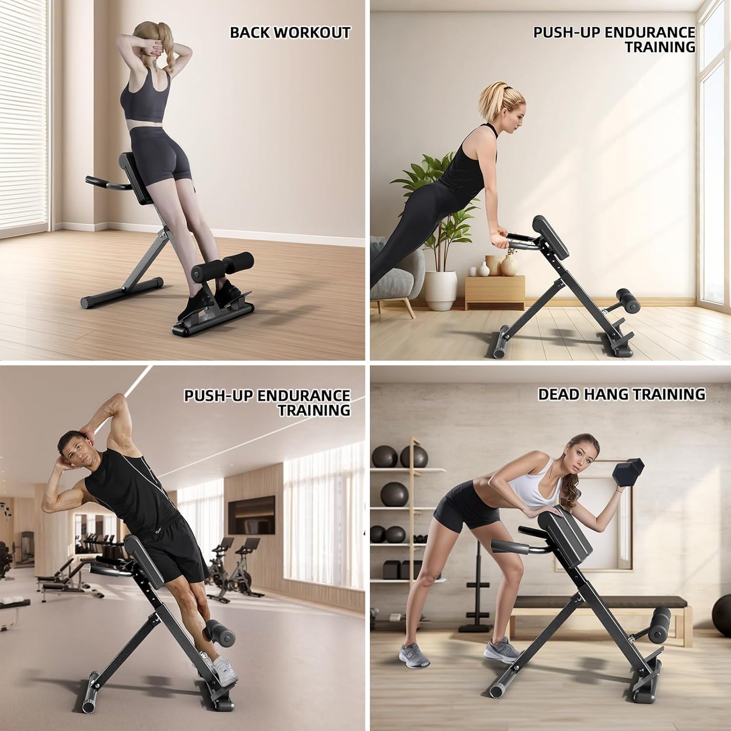 Roman Chair Hyperextension Bench - Adjustable Unisex Strength Workout Equipment, Home Gym Accessory & Home Workout Station for Glutes, Hamstrings, Lower Back - Foldable Multi-Purpose Gear, Back Extension Machine, Glute Workouts