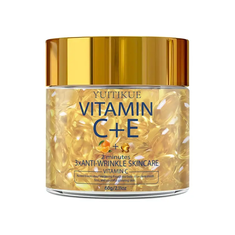 Yuitikue Vitamin C+e Anti-Wrinkle Serum Capsules, Liquid Oil Soft Gel Texture, 2-Minute Skin Revitalization, Smooth, Triple Wrinkle Reduction