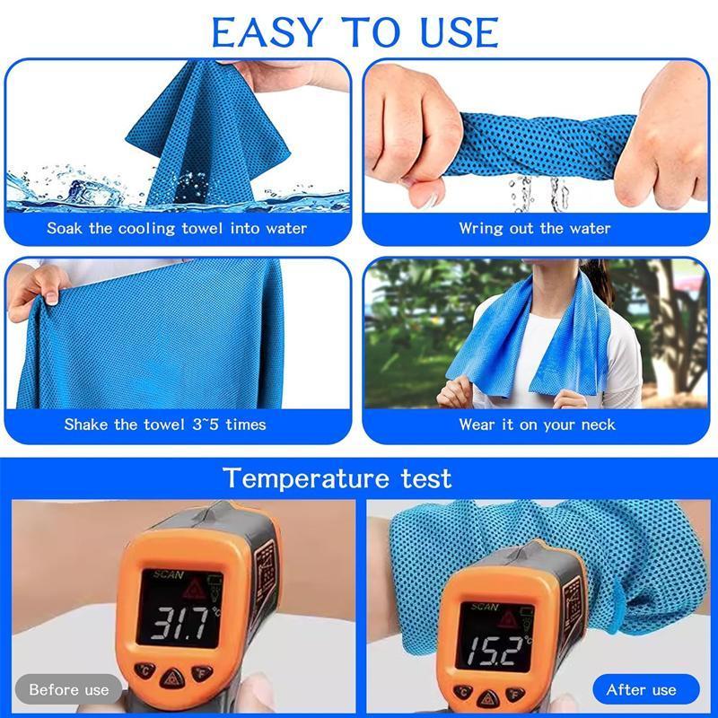 Cooling Hoodie Towel, 5 Counts Quick Drying Cooling Towel, Suitable for Sport Camping Workout Cycling Golf Running Hiking & Fishing