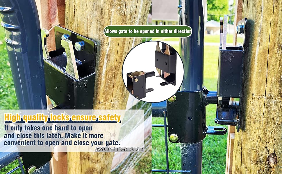 Heavy Duty Farm Gate Latch 2 Way Gate Latch Perfect for Farms, Pastures, and Ranches