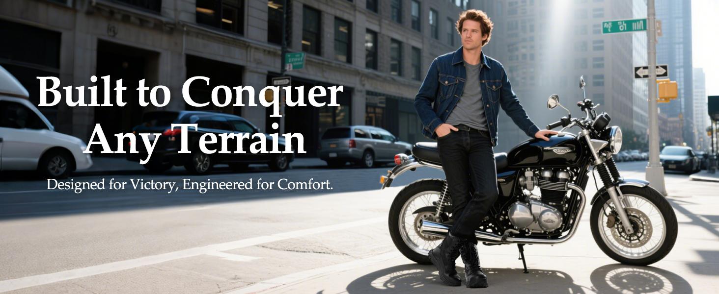 FREE SOLDIER Men's Tactical Boots 8 Inches Military Lightweight Durable Hiking Motorcycle Combat Waterproof Boots