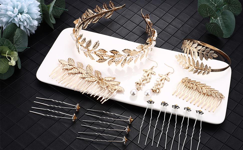 FASACCO Goddess Costume Greek Goddess Accessories Toga Costume Cleopatra Costume for Women