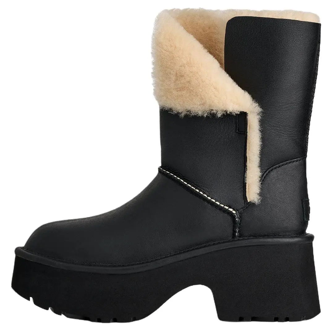 UGG Classic Novelty Esmee Women's Black Suede Fleece-Lined Fashion Snow Boots Verifiable, with credentials and supporting global authentication