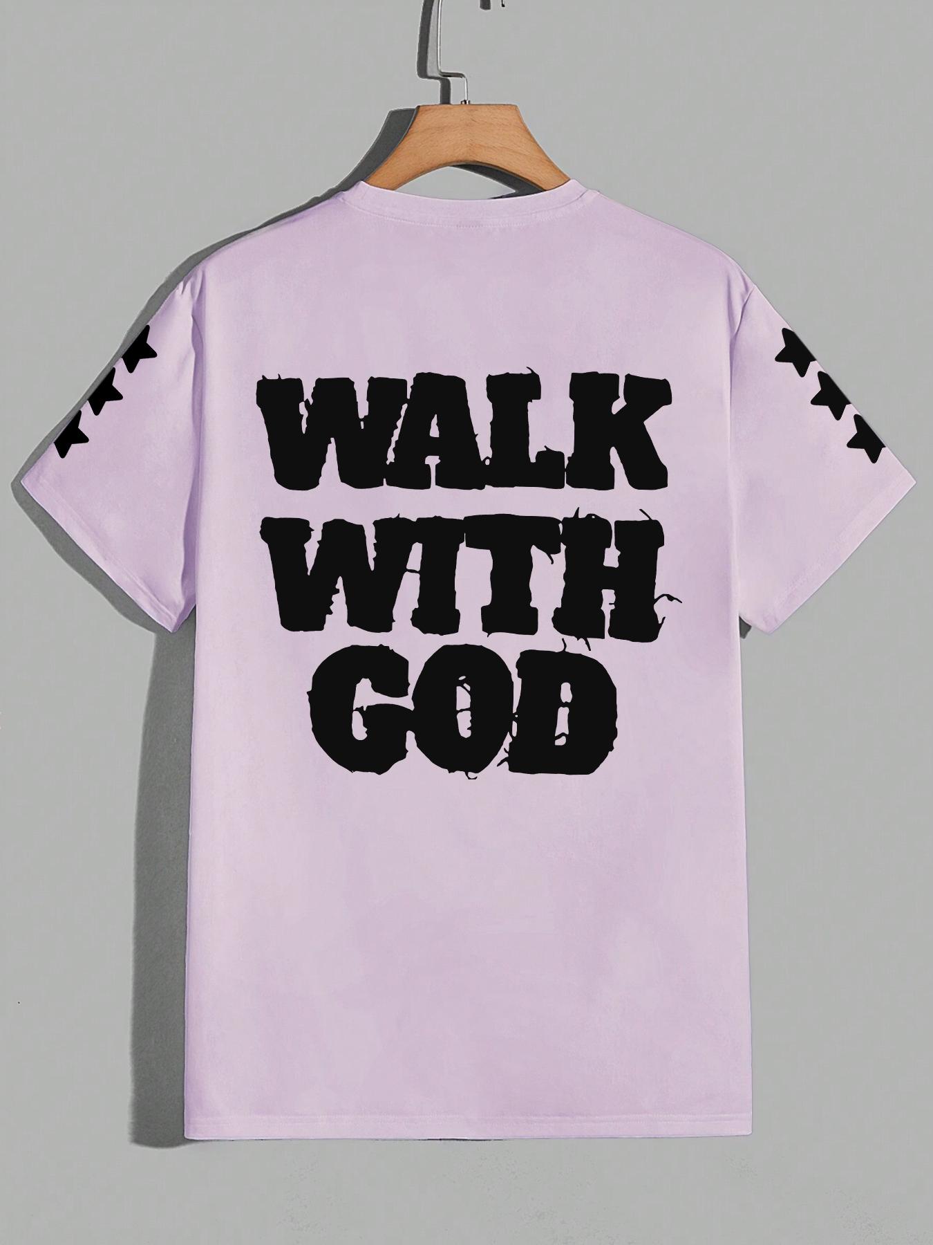 Men's Star & Letter Print Round Neck Tee, Regular Fit Casual Short Sleeve Crew Neck T-Shirt for Summer, Fashion Men's Top for Daily Wear, Casual Style Tee