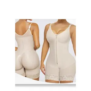 Women's Tummy Control Bodysuit Zip Up Faja Body Shaper Butt Lifter Detachable Crotch Shoulder Strap Ultra Stretch Comfortable Shapewear
