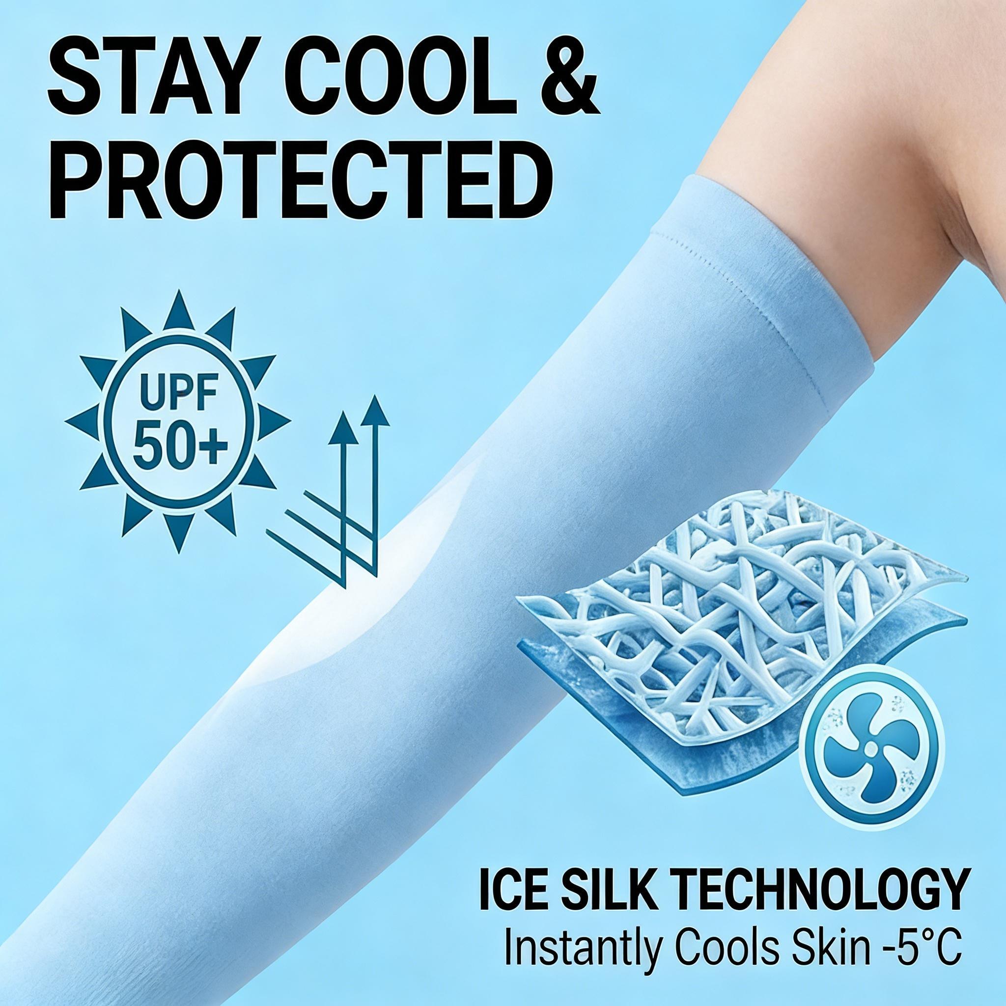 7 pairs of UV protection cooling arm sleeves for men and women, designed with thumb holes. Soft and breathable, great for driving, golf, fishing, cycling and hiking outdoors.