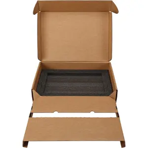 Laptop Shipping Box with Cushioned Foam, Up to 17 inch Corrugated Cardboard Mailer for Laptop Notebook Shipment, 1 Pack