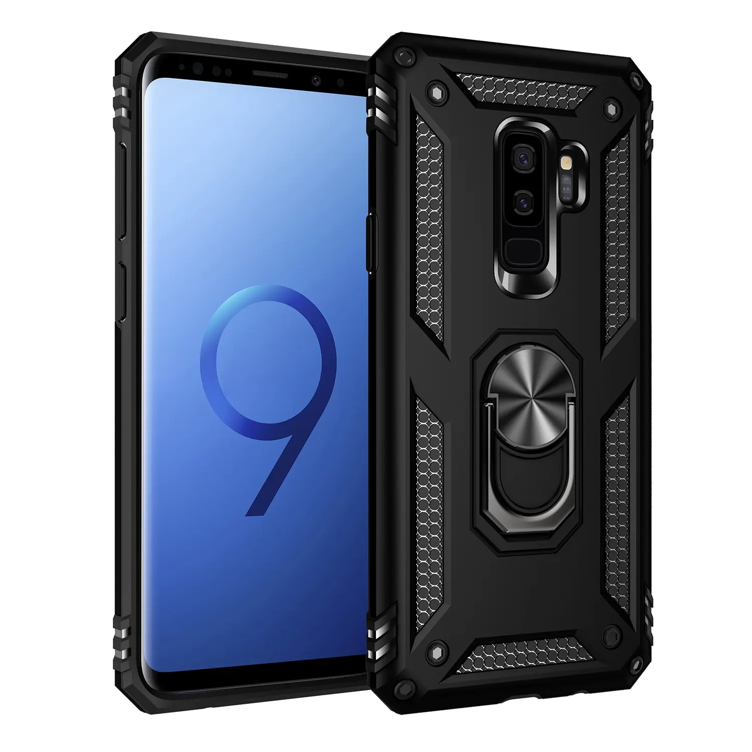 Case for Samsung Galaxy S9/S9 Plus Protective, Shockproof Magnetic Metal Ring Stand, Rotatable, Durable, Non-Slip for Samsung Galaxy S9/S9 Plus Phone Case