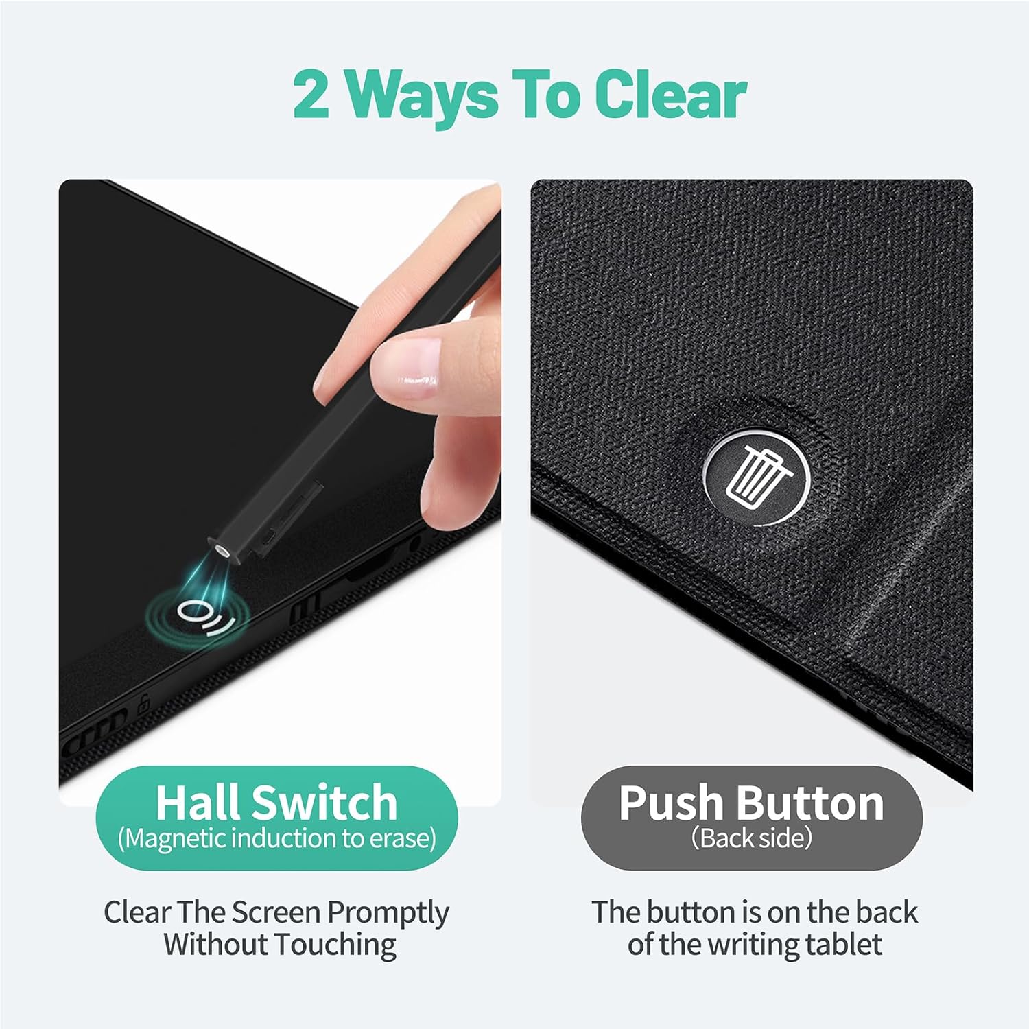 LCD Writing Tablet 9.5 Inch with Leather Case Full Screen Reusable Digital Notepad Portable for Adult Kids Home Office School Supplies