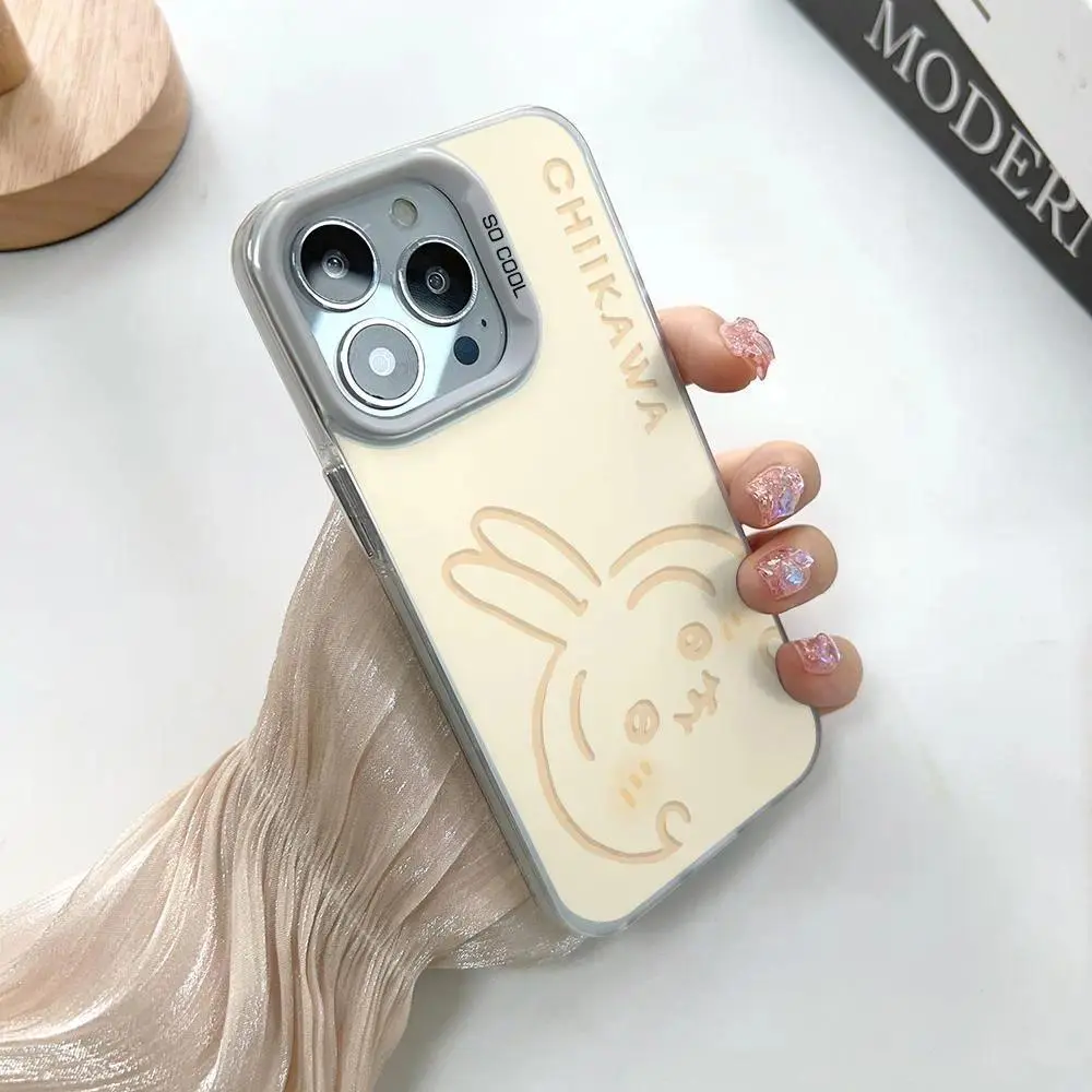 Cartoon Cute C-Chiikawa Couple Custom Phone Case - Protective Camera Cover for iPhone 11-17, Handheld Fashion Mobile Accessory, Christmas Gift for Fans, Accessories