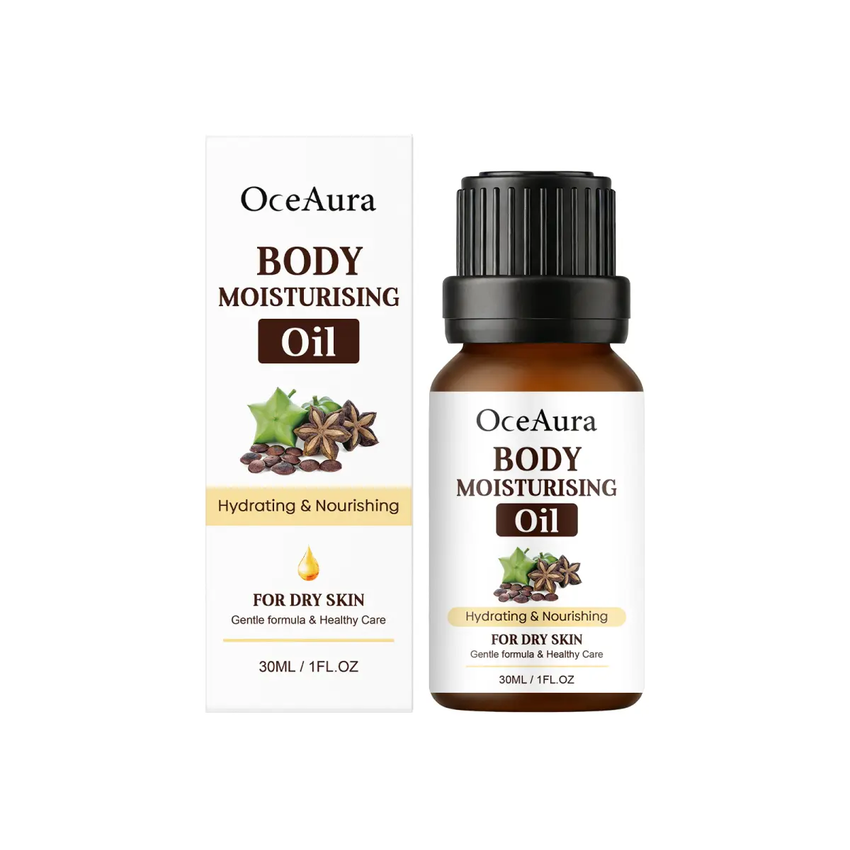 1pc Hydrating Body Care Oil with Coconut Oil & Allantoin, Lightweight Nourishing Formula to Smooth Dry Skin, Body Moisturizer for Elbows, 30ml