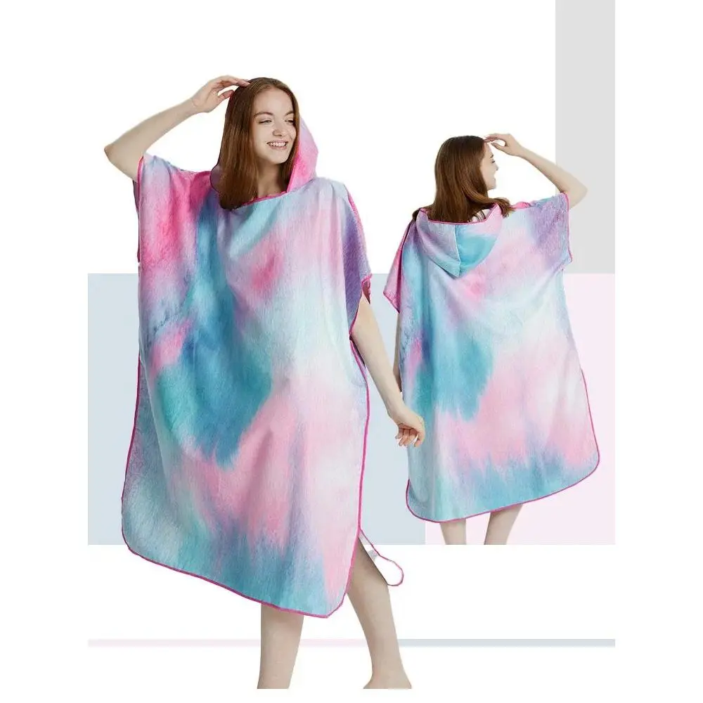 Surf Poncho Towel Poncho Quick-Dry Towel Hoodie Microfiber Beach Robe Changing Poncho Swim Towel Beach Poncho For Adults (A4)