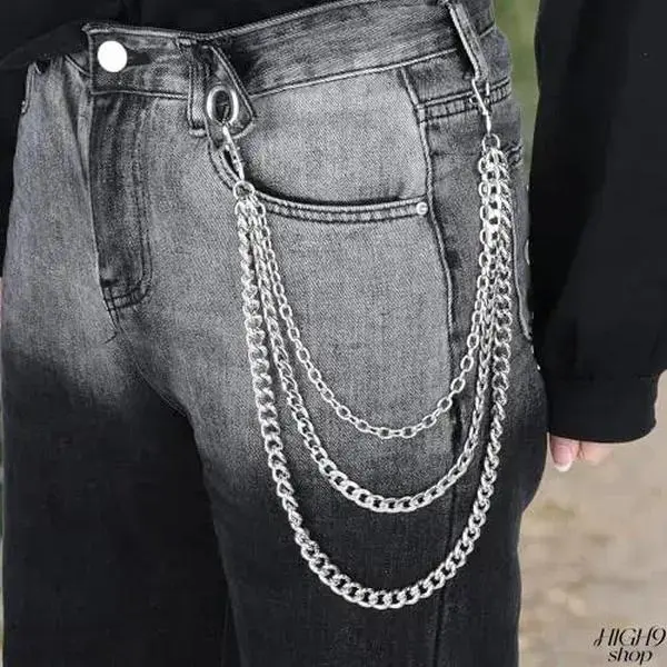 2026 Heavy Duty Trouser Chain With Lobster Clasps, Punk Hip Hop Style Jean Belt Loop Accessory For Men And Women, Trendy Detachable Waist Pants Chain, Cool Street Fashion Decor For Daily Outfits, Concerts And Casual Streetwear Matching