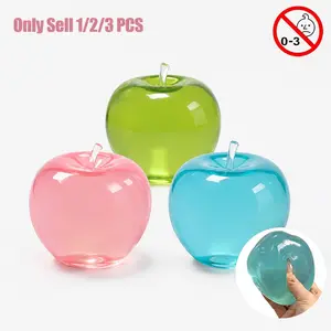 1/2/3 PCS Apple Squishy Stress Relief Toy, Slow Rising Soft Squeeze Sensory Fidget, Flexible Rebound Desk Toy for Home Office Travel Use