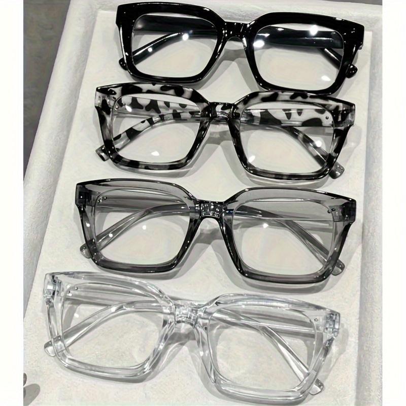 4Pcs Classic Square Frame Non Prescription Glasses Daily Wear Office Study Clear Lens Lightweight Comfortable Unisex Eyewear Durable Frame All Day Use