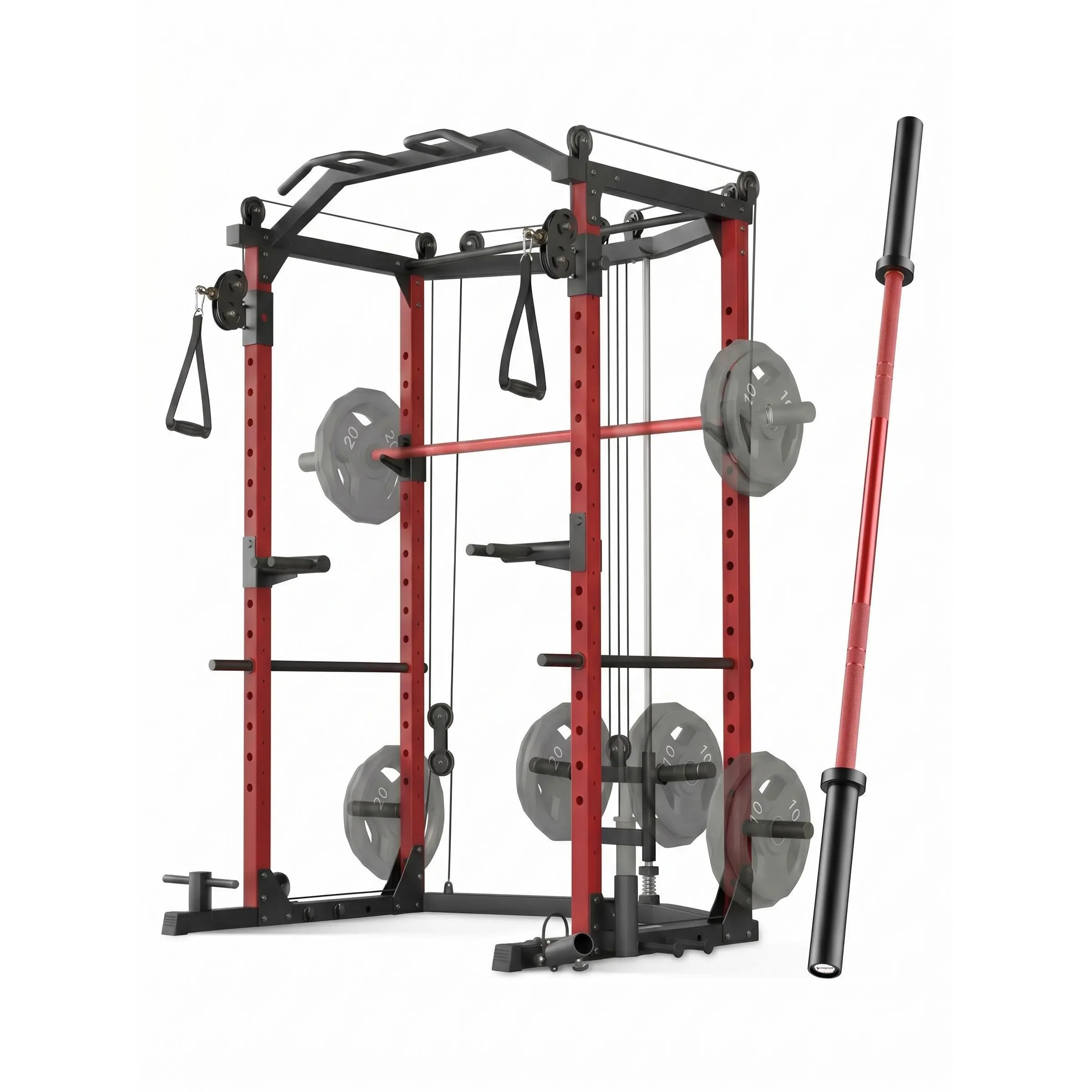 GAOMON Heavy-Duty Power Cage with Cable Crossover System, 2000lb Capacity Multi-Use Utility Squat Rack for Powerlifting, All-in-1 Home Gym Station with LAT Pulldown, Landmine, J-Hooks, Dip Bars for Strength Training