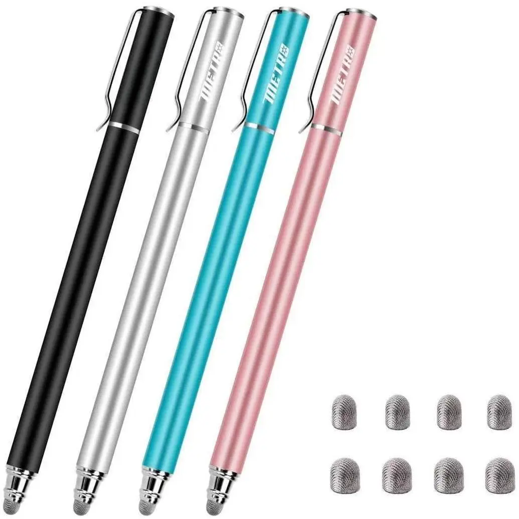 Stylus Pen for Touchscreen - High Sensitivity Capacitive  Stylus Fiber Tips 2 in 1  Stylus Pens for iPad  Tablet Android Chromebook  2   Screens (8 Extra Tips)