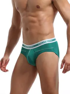1Pc Men Low Rise Solid Fashion Briefs, Bamboo Fiber Breathable Skin-friendly High Elastic No Tight Underwear For Daily Multi-scene Wear