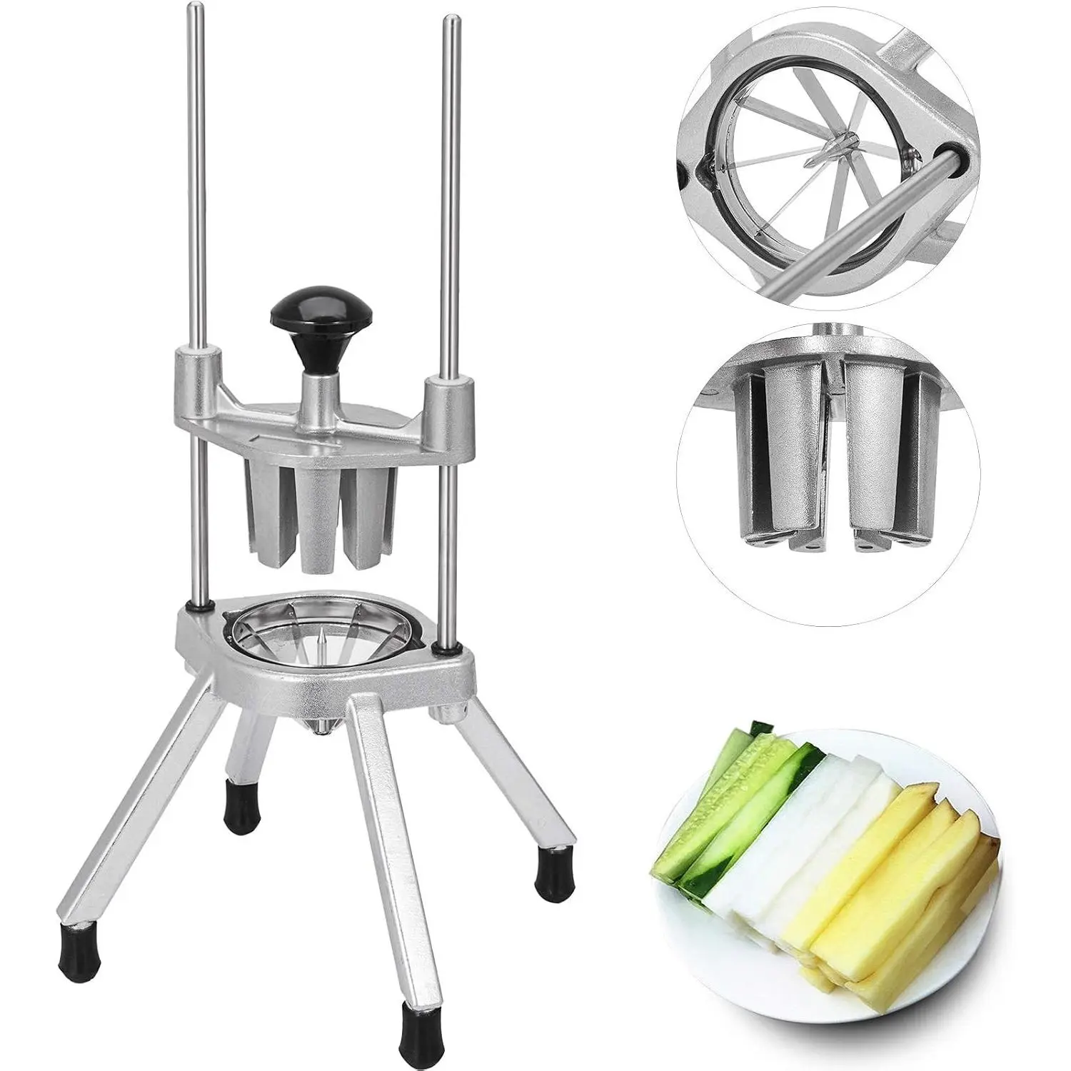 Happybuy 8-Section Commercial Easy Wedger Stainless Steel Blade Fruit Lime Slicer, Lemon Cutter 8 Wedges for Bar Restaurant