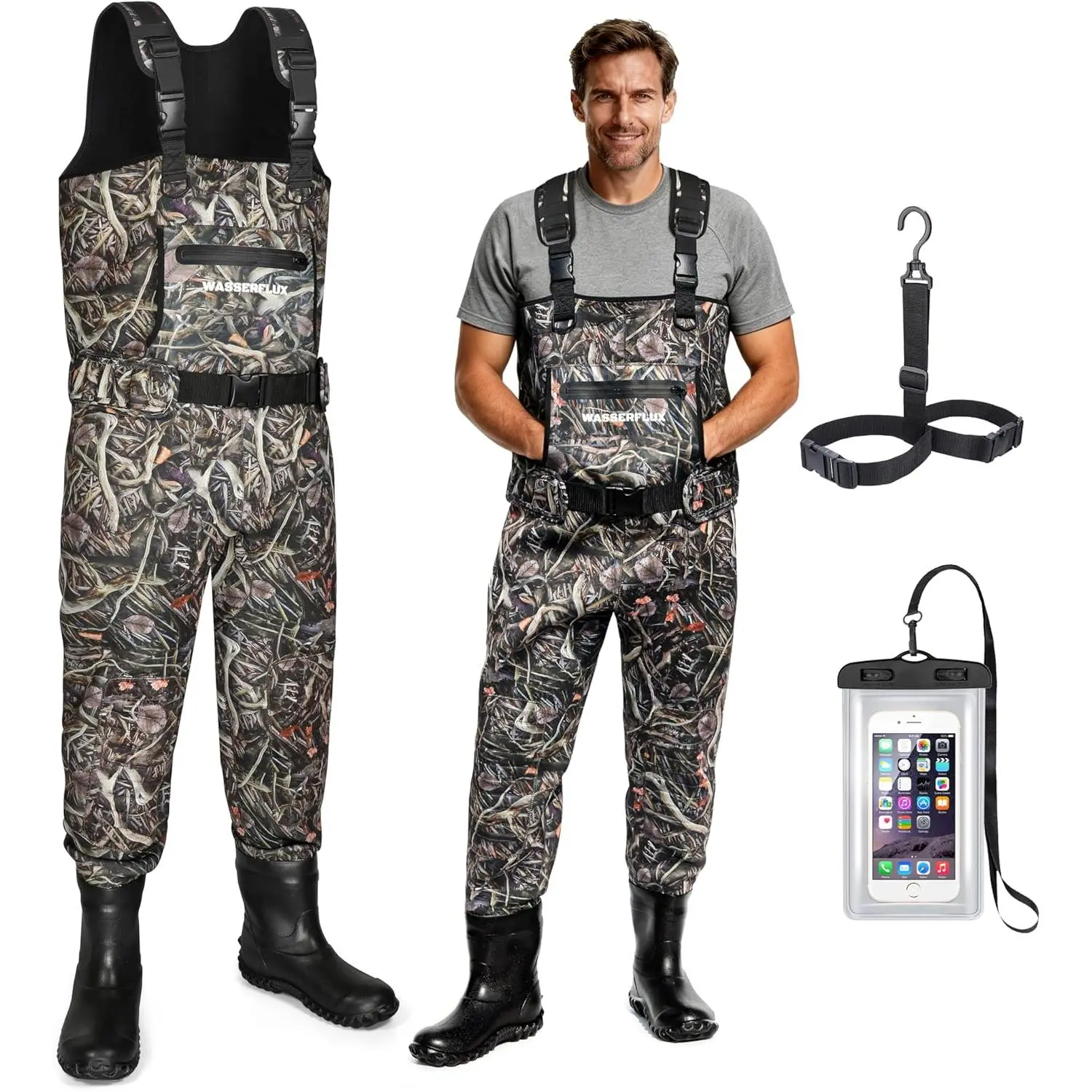 Unisex Sizes Bootfoot Chest Wader - 4mm Neoprene, 8mm Reinforced Knees, 800g Insulated Bootfoot Fit for Hunting/Fishing Outdoor Sport