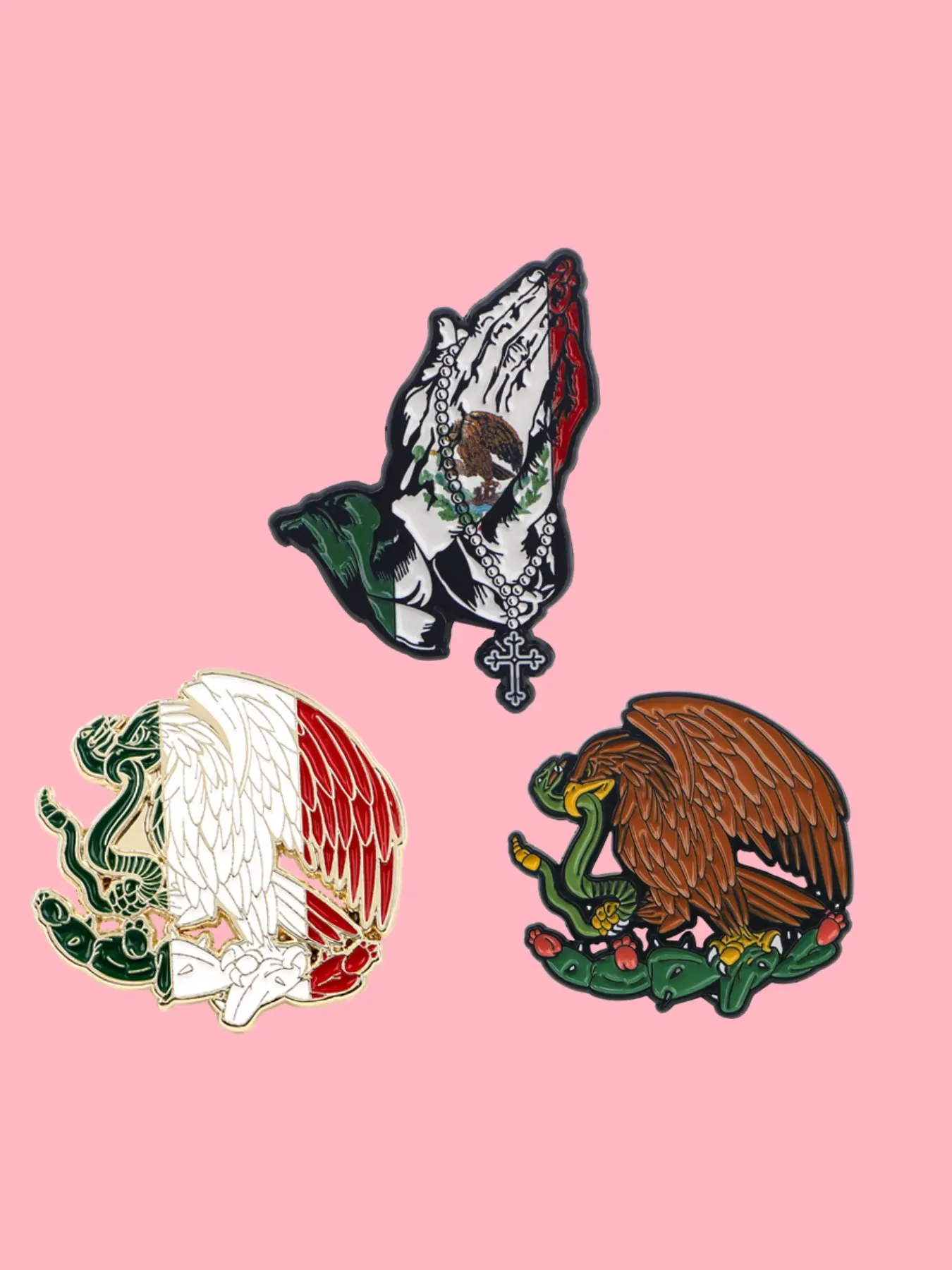 3pcs/set Mexico Culture Unique Design Zinc Alloy Brooch Lapel Pins, Cartoon Pattern Casual Fashion Accessories, Perfect Gift Idea for Friends, All Seasons Wear