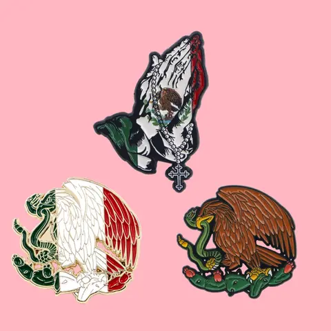 3pcs/set Mexico Culture Unique Design Zinc Alloy Metal Brooch Lapel Pins, Cartoon Pattern Casual Fashion Accessories, Perfect Gift Idea for Friends, All Seasons Wear