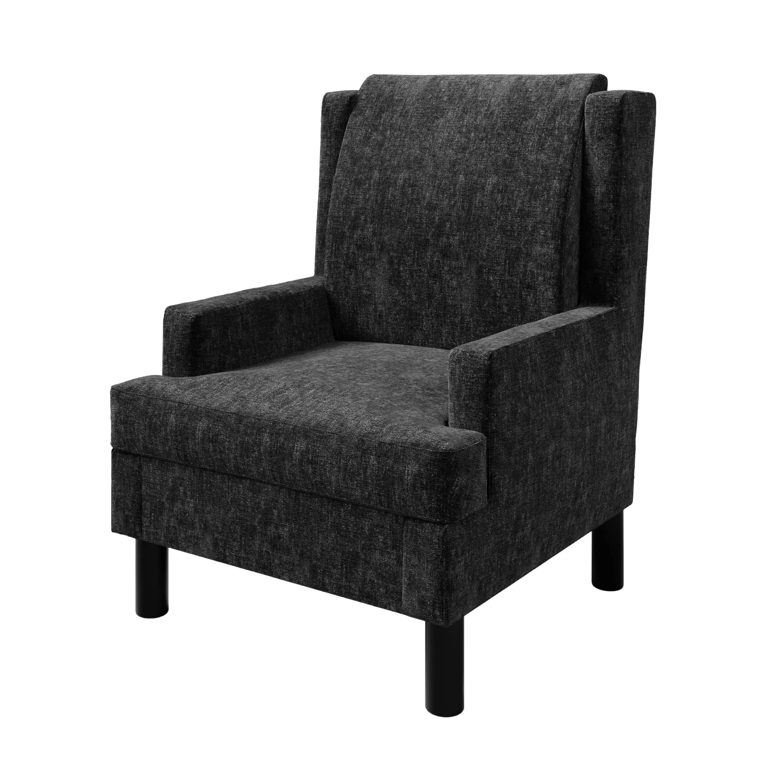 Wingback Accent Chair, Cozy Upholstered Armchair with Soft Chenille Fabric, High Back Support & Wood Legs | Perfect Reading Chair for Living Room, Bedroom, Small Spaces