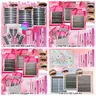 3 Styles Eyelash Cluster Set, Cat Eye Volume & Wispy Fox Winged Eyelash Extension Kit, Includes Adhesive, Sealant, Remover, Applicator and Lash Brushes, Easy for Daily Home DIY Eye Makeup, Diy Eyelash Extensions, Eyelash Clusters Kit, Diy Eyelashes Kit