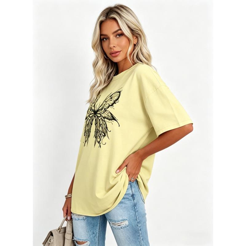 Womens Oversized Tshirt,Graphic Tees,Crew Neck Summer Short Sleeve,Loose Fit Tops,Womenswear, Streetwear, Tshirt, Casual, Minimalist