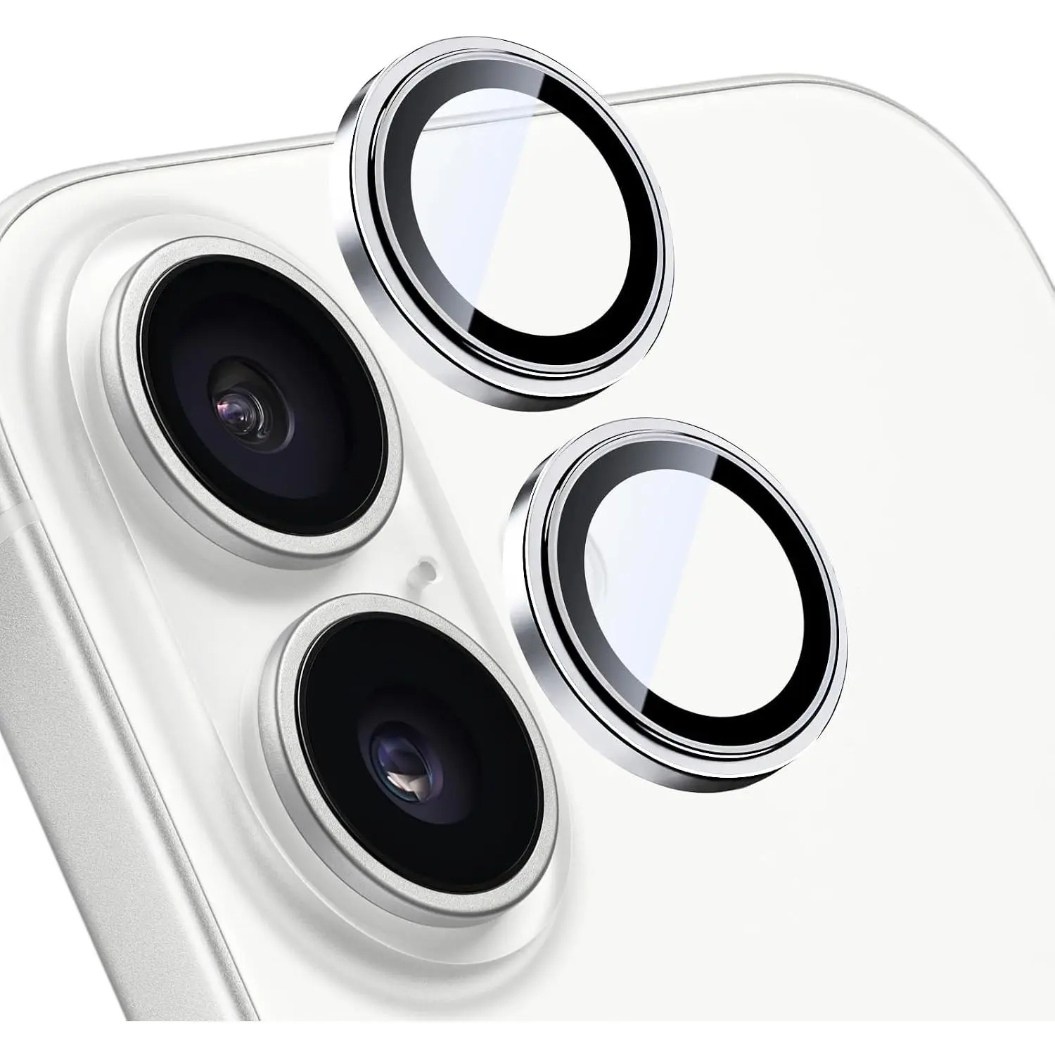 9H Tempered Glass Camera Protector with Metal Ring, Synthetic Single Lens Cover for Specific Phone Models, Anti-Scratch, Fingerprint-Resistant, Easy Installation, Specific Models