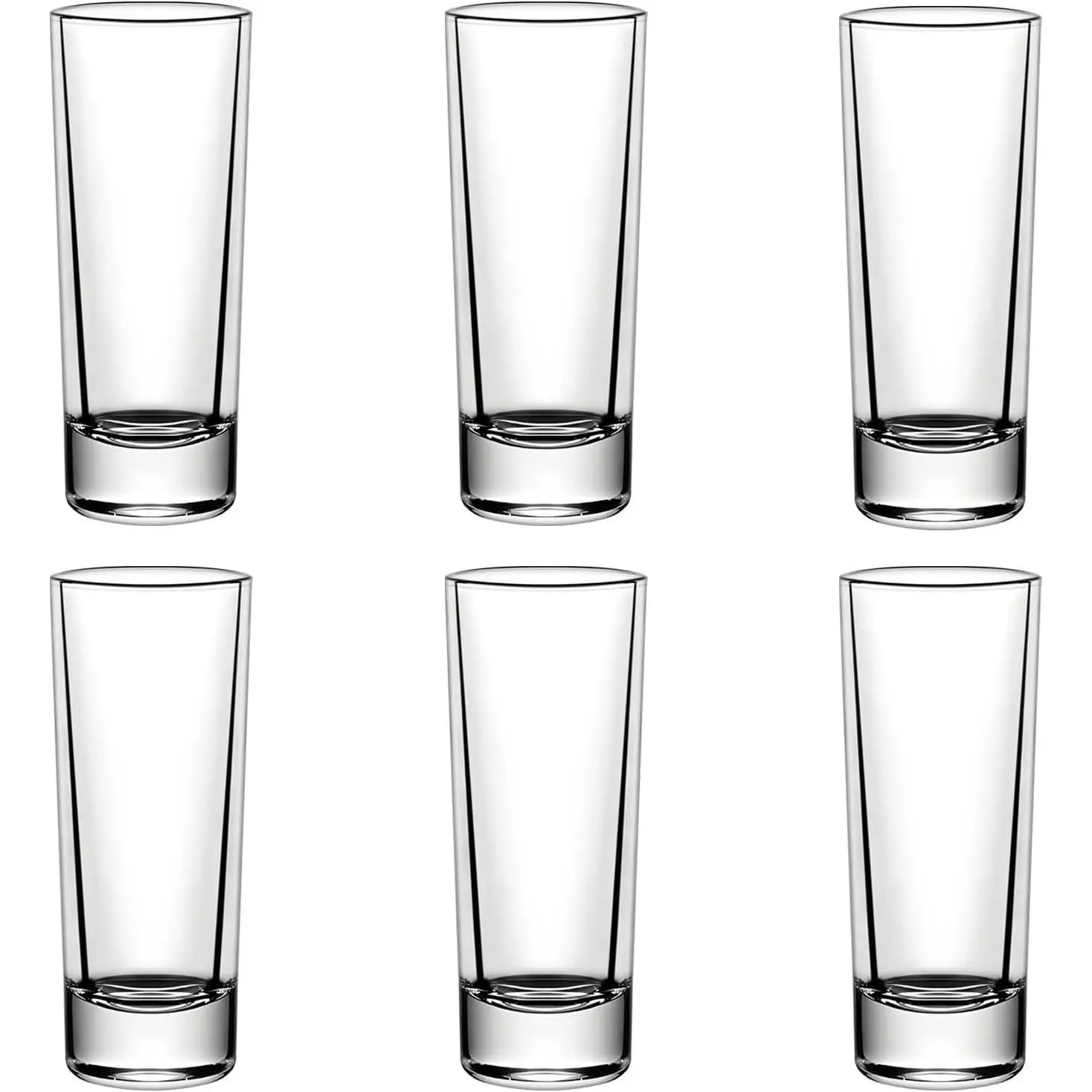 2oz/60ml Heavy Base Shot Glasses Set 6 Clear Small Durable Bar Glasses for Liquor Tequila Espresso Alcohol Shots Shooter