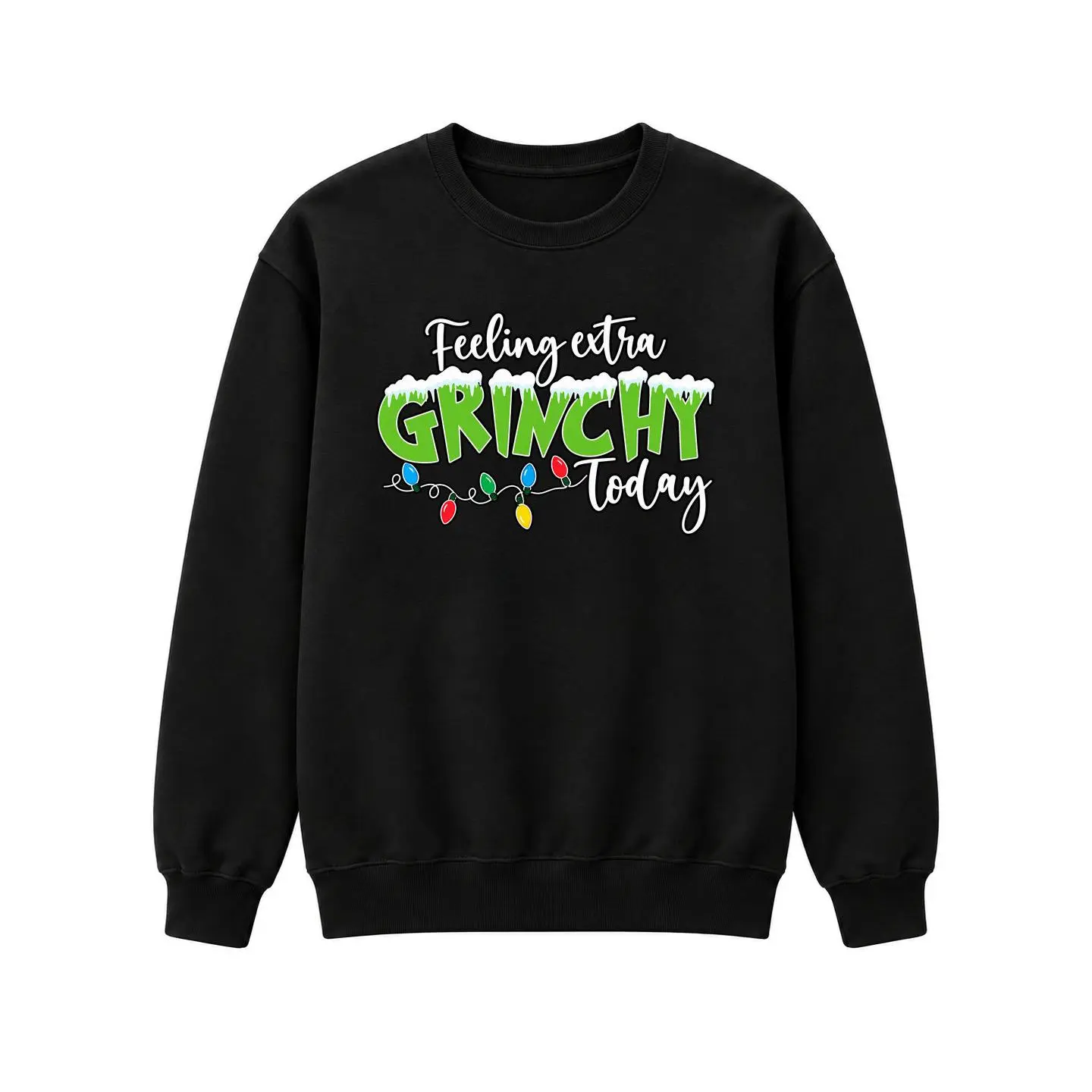 Feeling Extra Grinchy Holiday Graphic T-Shirt or Crewneck Sweatshirt, Black or White Unisex Short Sleeve Tee or Pullover for Christmas Outfits