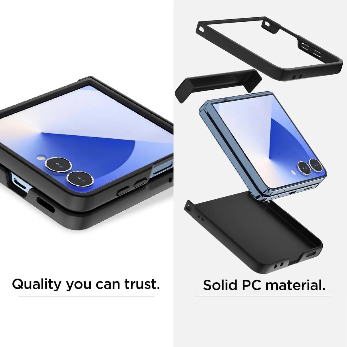 Fin Hinge Protective Solid Color Shockproof Folding Phone Case For Samsung Z Flip 7 6 5 4 3 ZFlip7 Flip6 Flip5 5G Hard PC Slim Cover