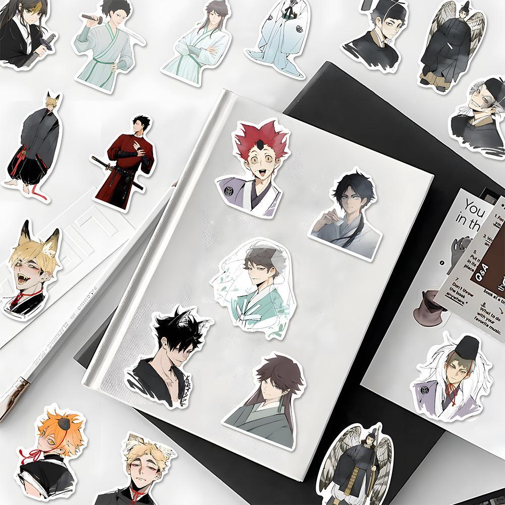 Anime Character Pattern Sticker, 48pcs/set Waterproof Self Adhesive Decor Paper, DIY Sticker for Gift Greeting Card Water Bottle Laptop Phone