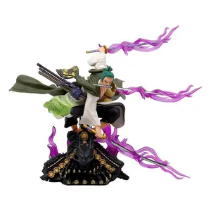 22CM Anime One Piece Action Figure Roof Sauron Three Knife Flow Zoro with Box PVC Collection Statue Model Figurine Toys Boy