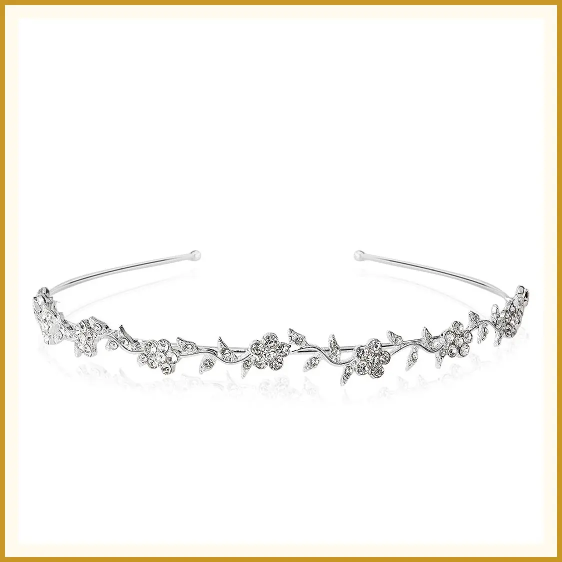 Silver Bridal Headband Crown Wedding Hair Accessories for Women Bride Bridesmaid Greek Roman Goddess Fairy Jewelry Headpiece