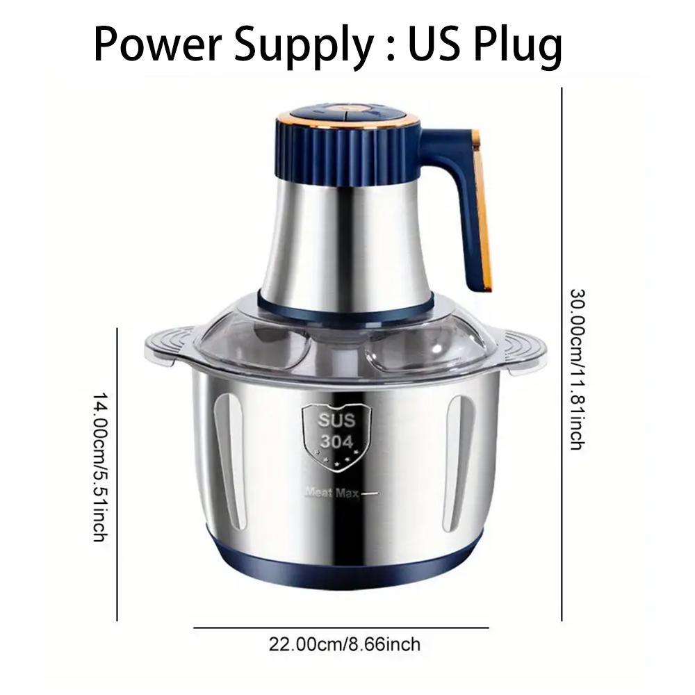 5L Electric Meat Grinding Tool, Stainless Steel Food Chopper, Household Kitchen Appliances for Vegetables, Onions, Garlic, Peppers, Salads, Fruits, Dough
