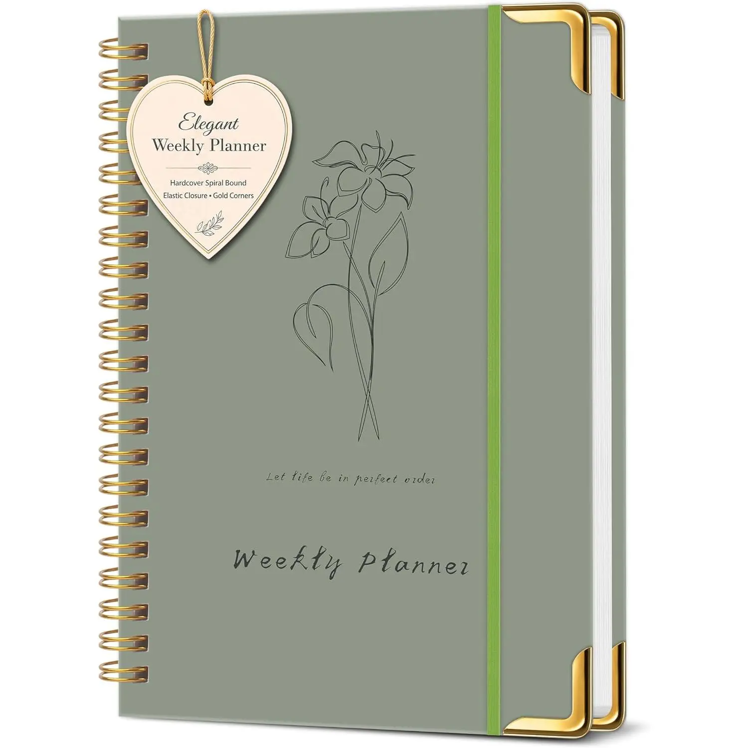 Undated Start A5 Weekly Planner - Hardcover, 5.7"x8" Size, Heavyweight No-Bleeding Smooth Paper, Clean Layout, Habit Tracking, Smooth Writing, Office Stationery for Productivity Boost