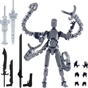 3D Printed Death God T13 Tentacle Series Action Figure, Multi-Jointed Movable Shapeshift Robot Toy for Parent-Child Games